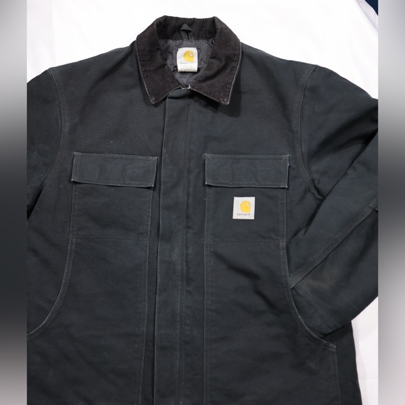 CARHARTT Jacket Black C03 Union Made Quilted Liner Work Chore Coat Men - Picture 4 of 7